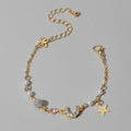 Luxurious Jewellery Party Wear Gold Chain Rhinestone Star Moon Charm Bracelet-0