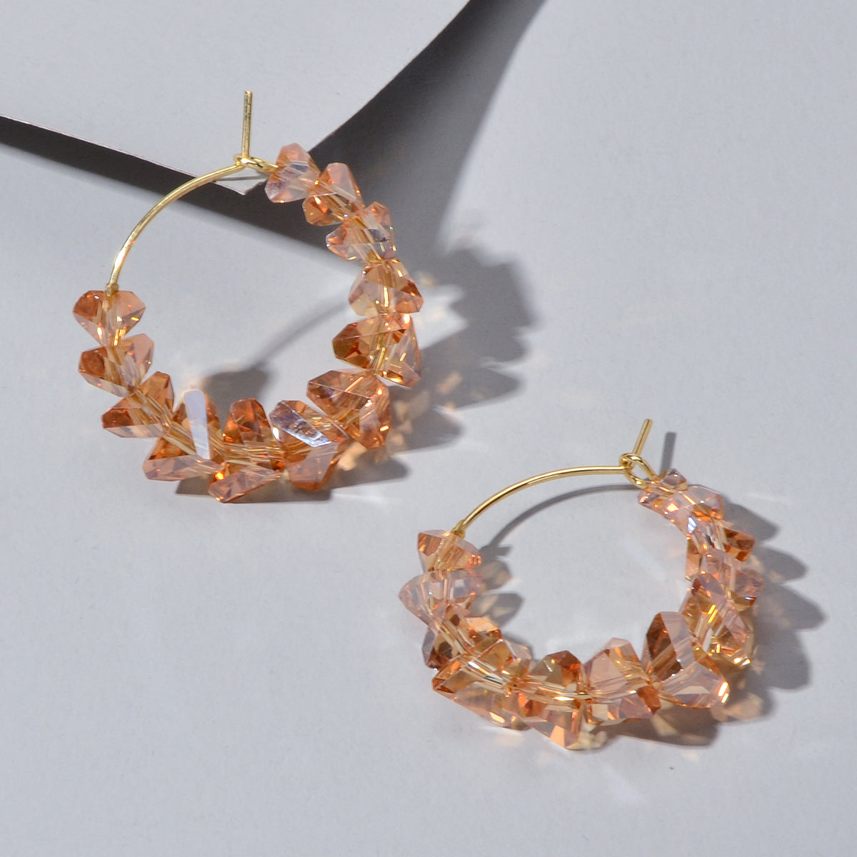 Ladies Jewellery Transparent Acrylic Beads Hoop Dangle Earrings Party Decoration