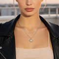 Silver Multi‑Chain Crystal Star Pendant Necklace Fashion Layered Jewellery Gift-0