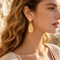 Banquet Party French style Champagne Faux Gemstones Water Drop Dangle Earrings-0