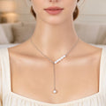 French style Gold Silver Y Shape Adjustable Necklace Officework Dating Accessory-0