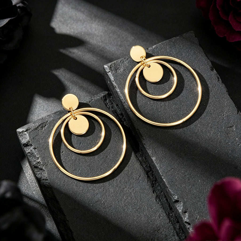 Double Hoop Geometric Drop Earrings Daily Party Office Simple Statement Jewelry-4