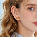 2pcs Simple Gold Double Spiral Ear Cuff No Piercing Circle Ring Ear Clip Earring-0