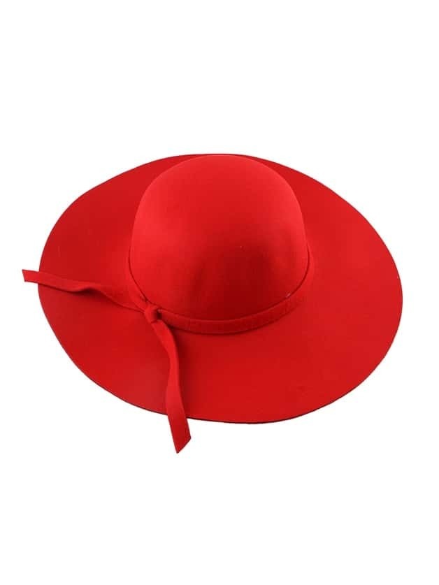 Ladies Fashion Party Hat Stylish Wool Felt Wide Brim Hat-4