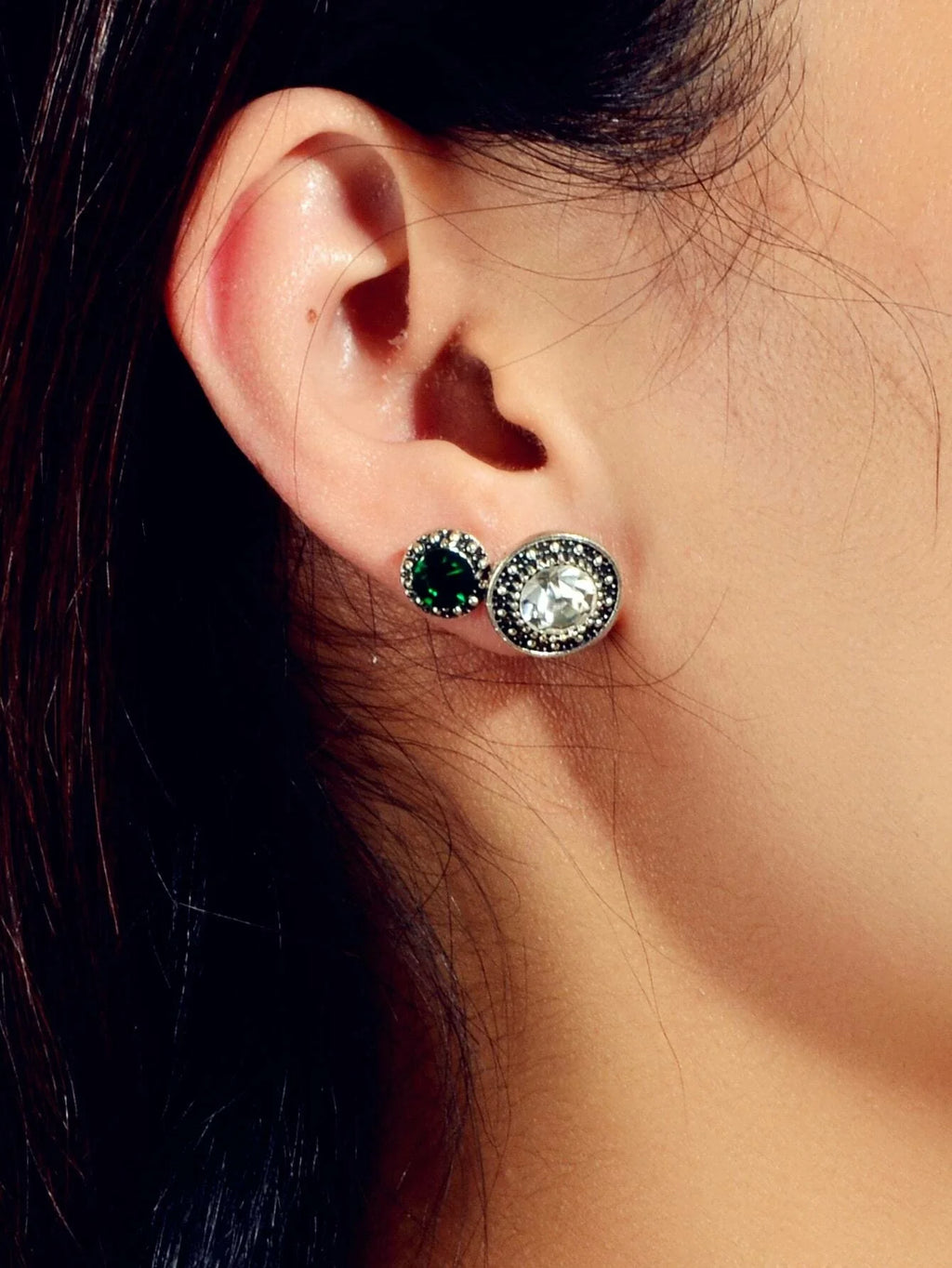 5 pairs Vintage Jewellery Shining Rhinestone Round Water Drop Stud Earrings Set-2