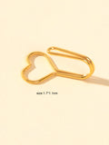 1pc Faux Lip Ear Nose Gold Metal Heart Shape Non Piercing Clip On Nose Hoop Ring
