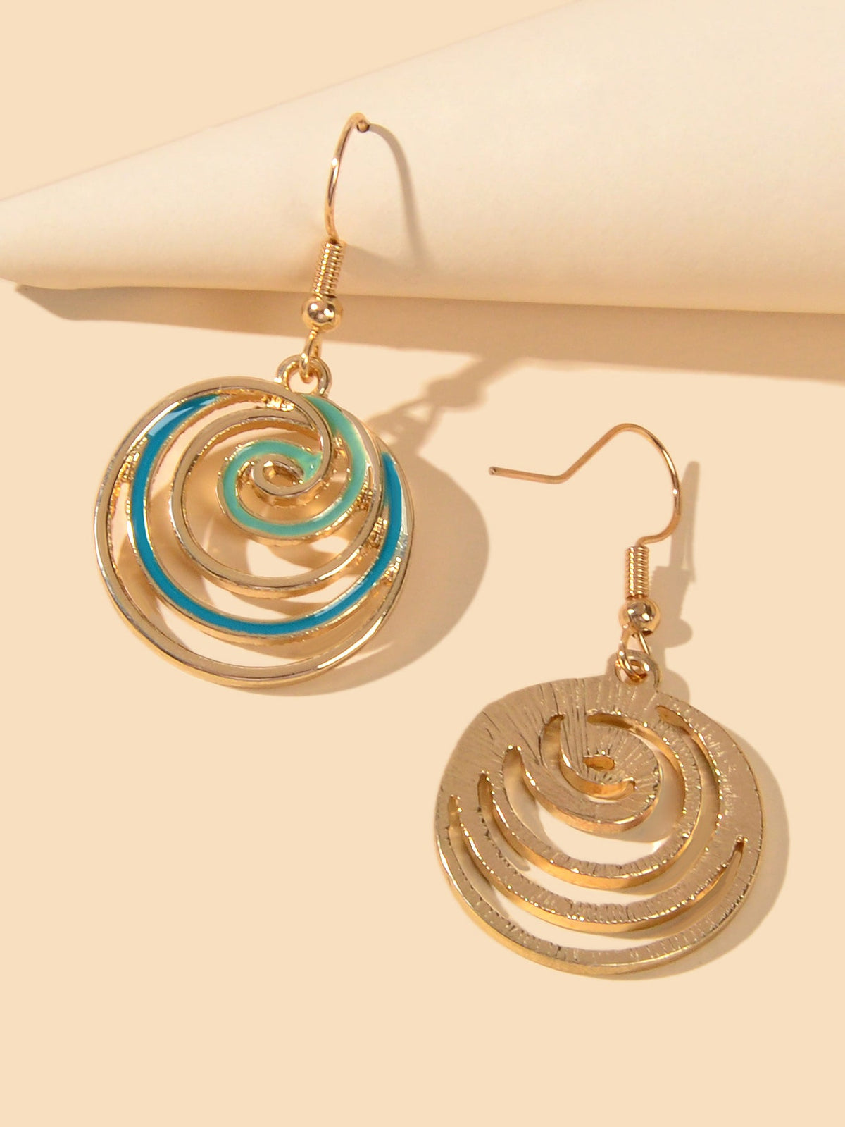 Party Decoration Women Blue Green Gold Circle Dangle Earrings Ladies Jewellery