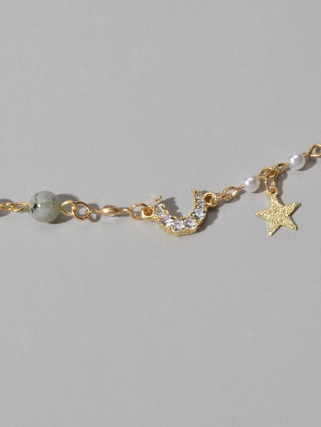 Luxurious Jewellery Party Wear Gold Chain Rhinestone Star Moon Charm Bracelet-4