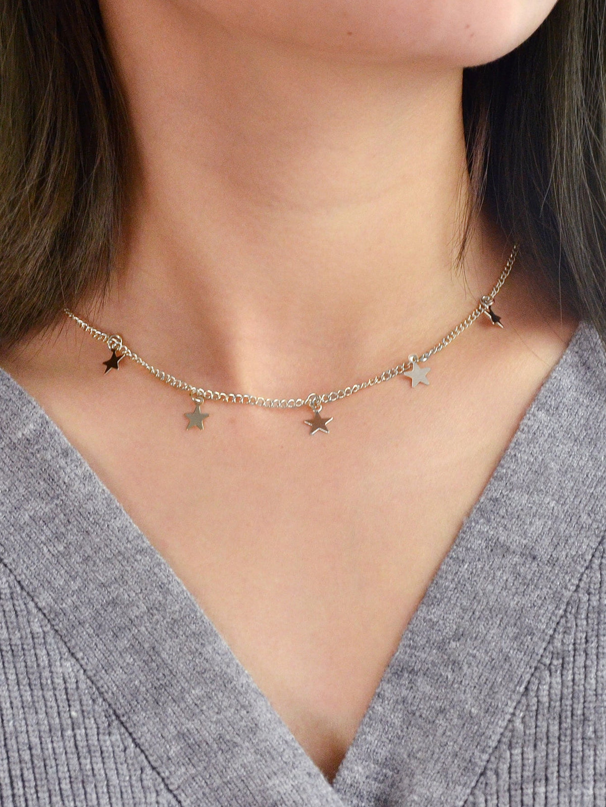 AU Local Boho Five-pointed Charm Choker Simple Casual Collarbone Necklace Collar-1