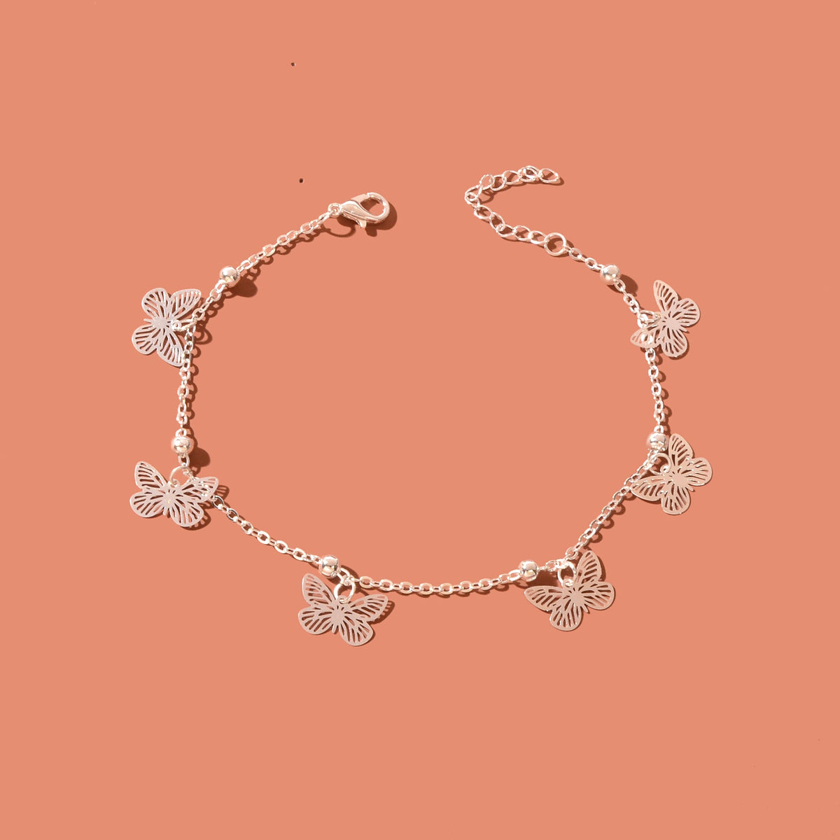 Silver Butterfly Charm Anklet Boho Beach Foot Jewellery Ankle Bracelet for Girls-1