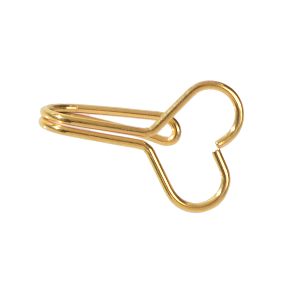 1pc Faux Lip Ear Nose Gold Metal Heart Shape Non Piercing Clip On Nose Hoop Ring