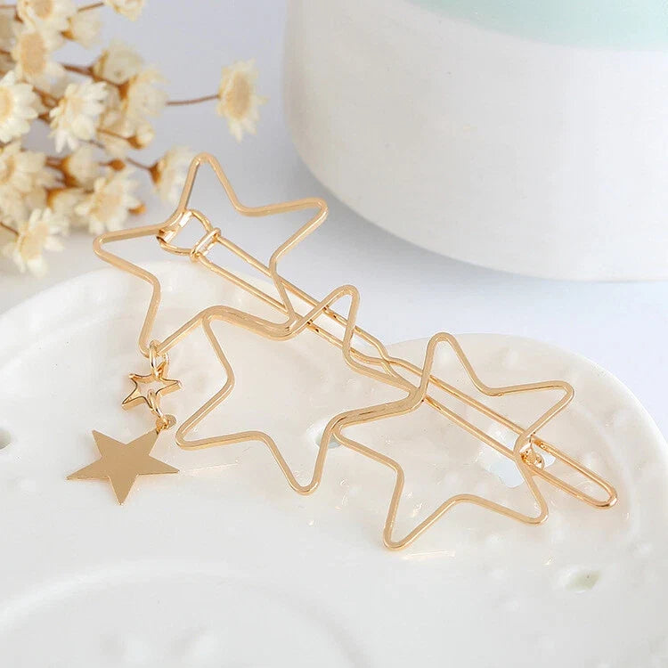 Minimalist Gold Metal Star Hair Clips Barrette Women Fashion Hair Accessories