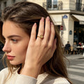 Simple Gold Round Imitation Cat Eye Stone Open Finger Ring Festival Gift Jewelry-0