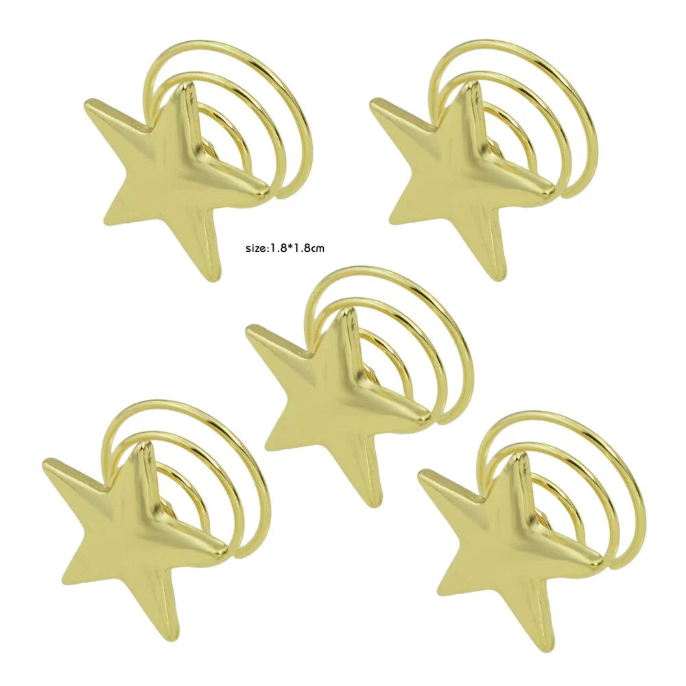 5 pcs Fashion Golden Star Star Hair Clips set Hair Jewelry for Wedding Prom Hair-2
