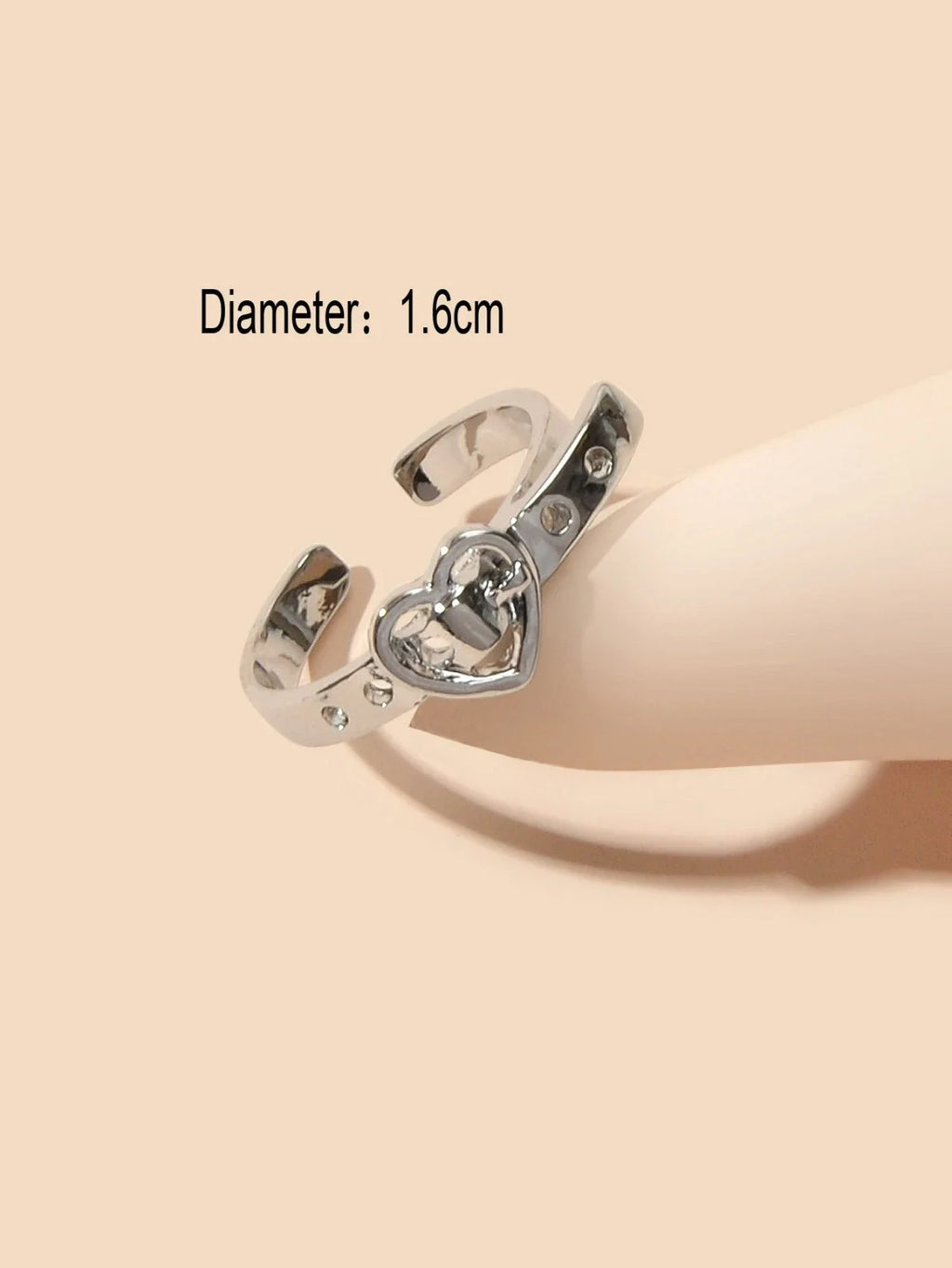 Silver Color Belt Buckle Shape Cuff Ring Fashionable Edgy Statement Band Jewelry-2