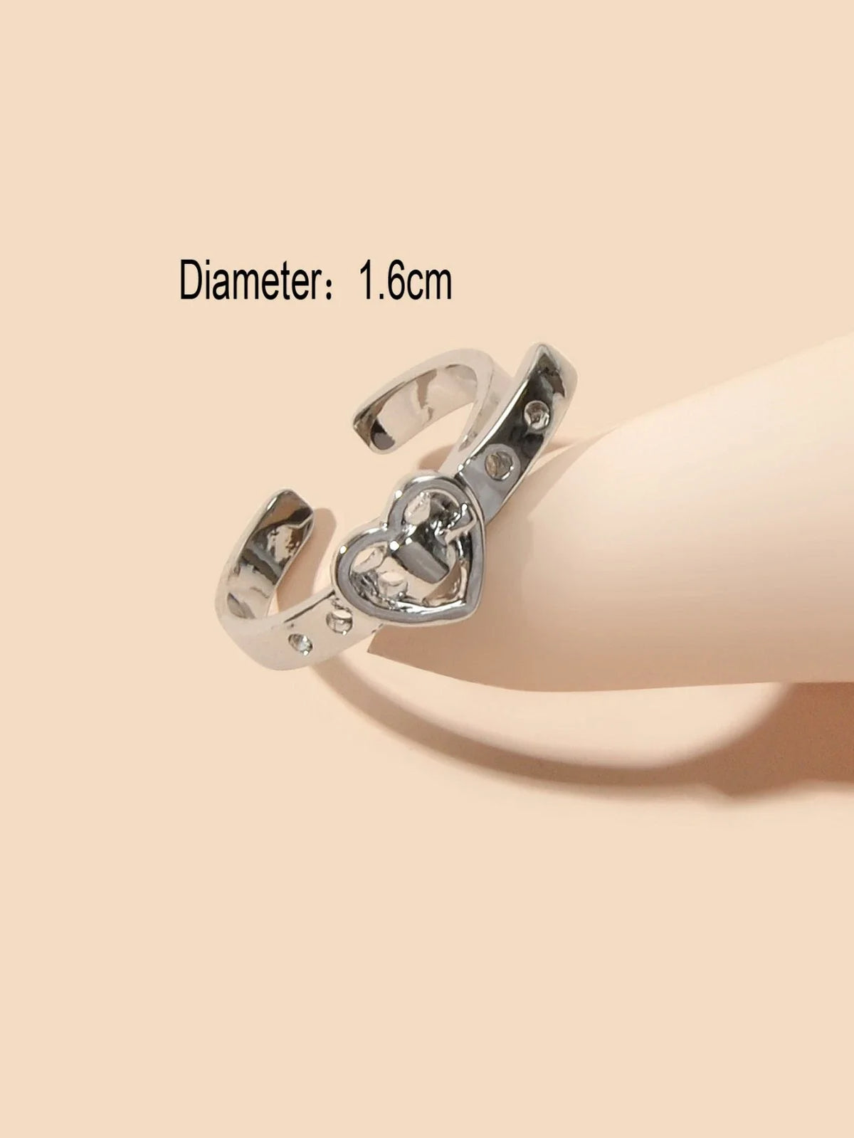Silver Color Belt Buckle Shape Cuff Ring Fashionable Edgy Statement Band Jewelry-2