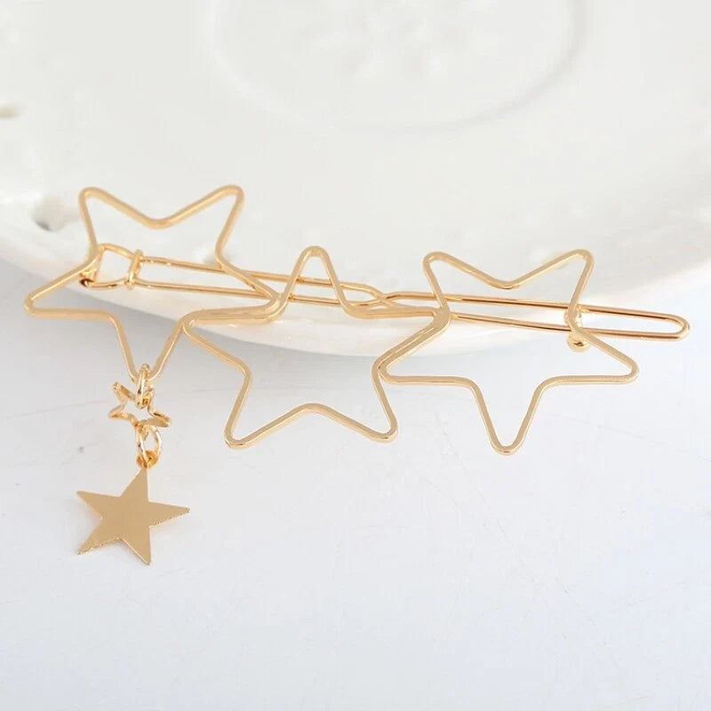 Minimalist Gold Metal Star Hair Clips Barrette Women Fashion Hair Accessories