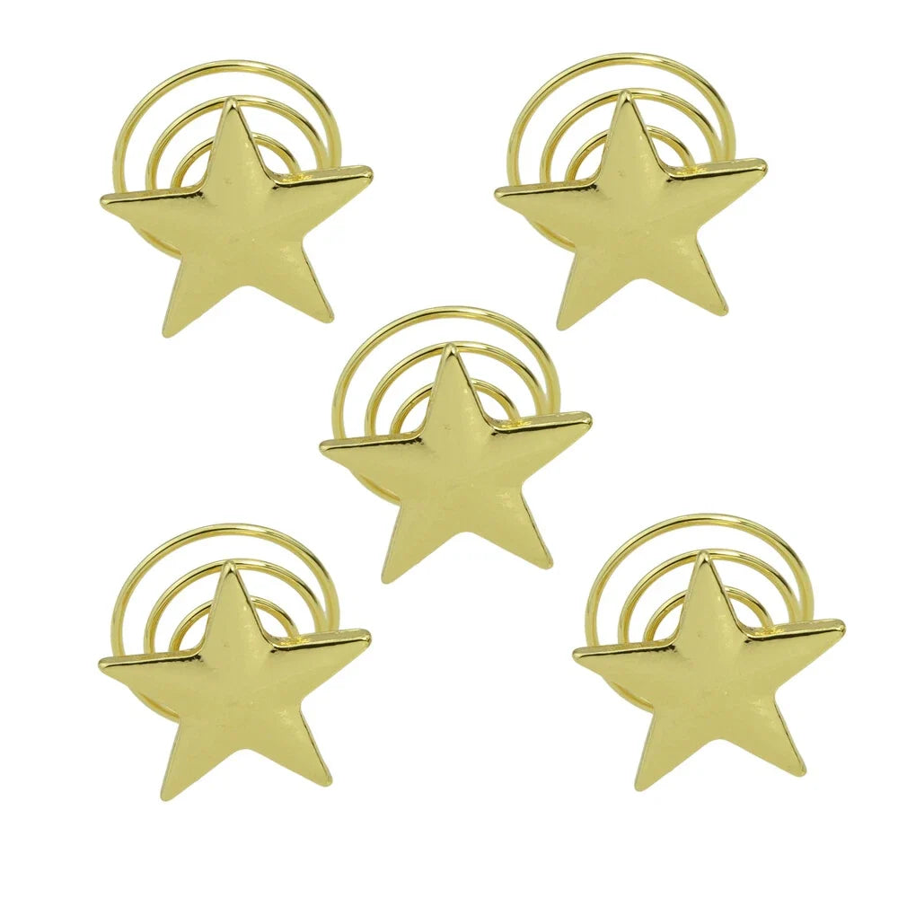 5 pcs Fashion Golden Star Star Hair Clips set Hair Jewelry for Wedding Prom Hair-3
