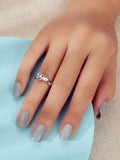 Silver Color Belt Buckle Shape Cuff Ring Fashionable Edgy Statement Band Jewelry-0