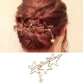 Minimalist Gold Metal Star Hair Clips Barrette Women Fashion Hair Accessories