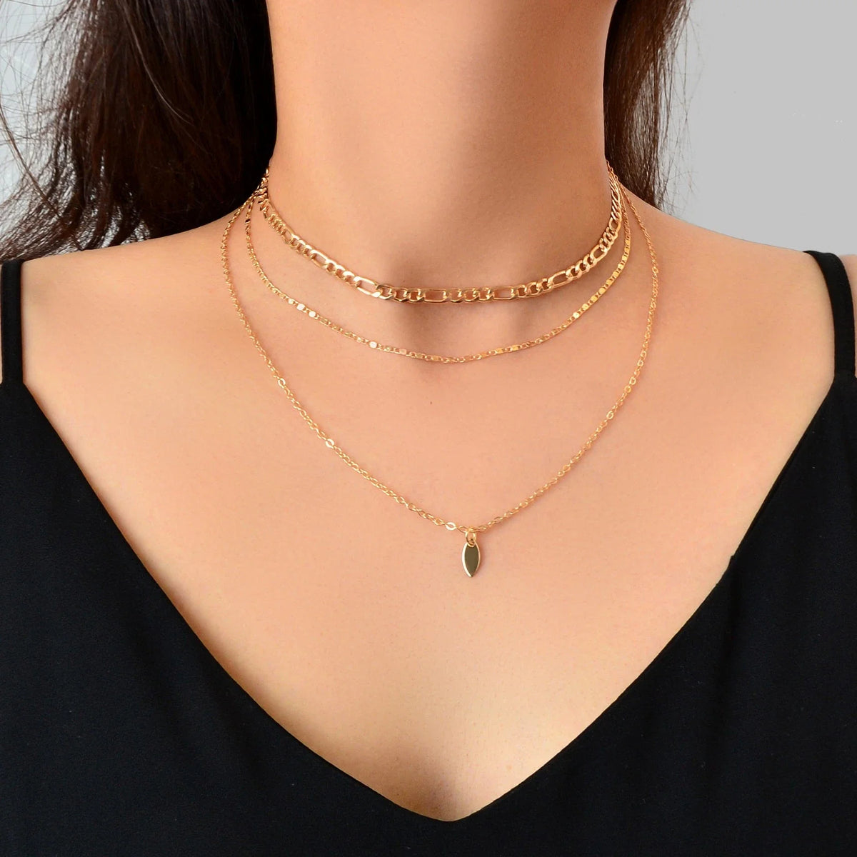 3pcs Boho Multi-Layer Choker Collar Drop Charm Bib Necklace Jewellery Party Gift
