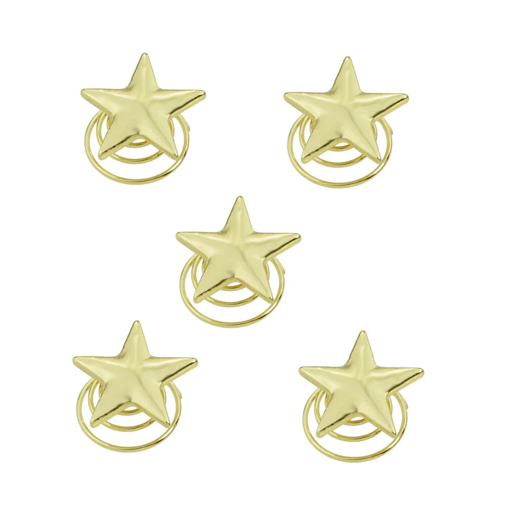 5 pcs Fashion Golden Star Star Hair Clips set Hair Jewelry for Wedding Prom Hair